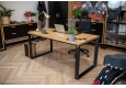 DEERHORN® Kancelársky stôl z dubového dreva a čierneho kovu bez zásteny